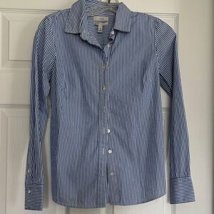 J. Crew Women’s Navy and White Striped Shirt